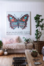 Butterfly Art Print  (Grey Wood)