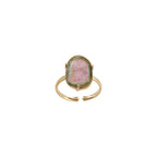 Adjustable Round Prong Setting Watermelon Tourmaline Ring