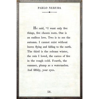 Art Print - Pablo Neruda - Grey Wood