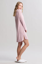 Luxe Milk Jersey® Sleep Shirt with Piping - Teaberry