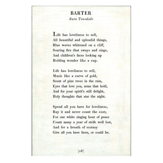Barter - Poetry Collection - Art Print
