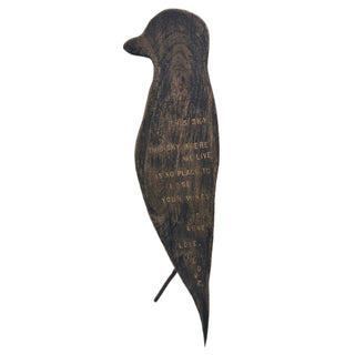 ***Black Bird (This Sky by Hafiz) Wall Hanging 4.25" x 17.50"