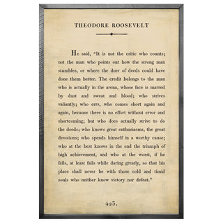 Theodore Roosevelt - Book Collection (Grey Wood) - Art Print