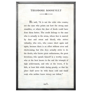 Theodore Roosevelt - Book Collection (Grey Wood) - Art Print