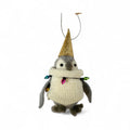 Girl penguin with sparkly party hat & lights - Huddle of penguins