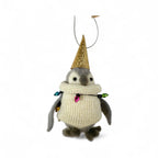 Girl penguin with sparkly party hat & lights - Huddle of penguins