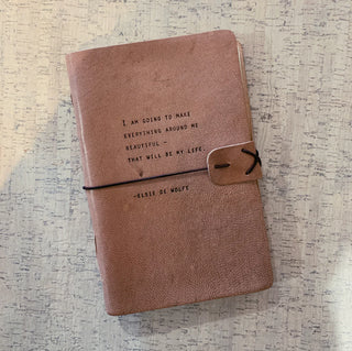 Elsie De Wolfe Artisan Leather Journal in Blush - 5.75 x 8.75