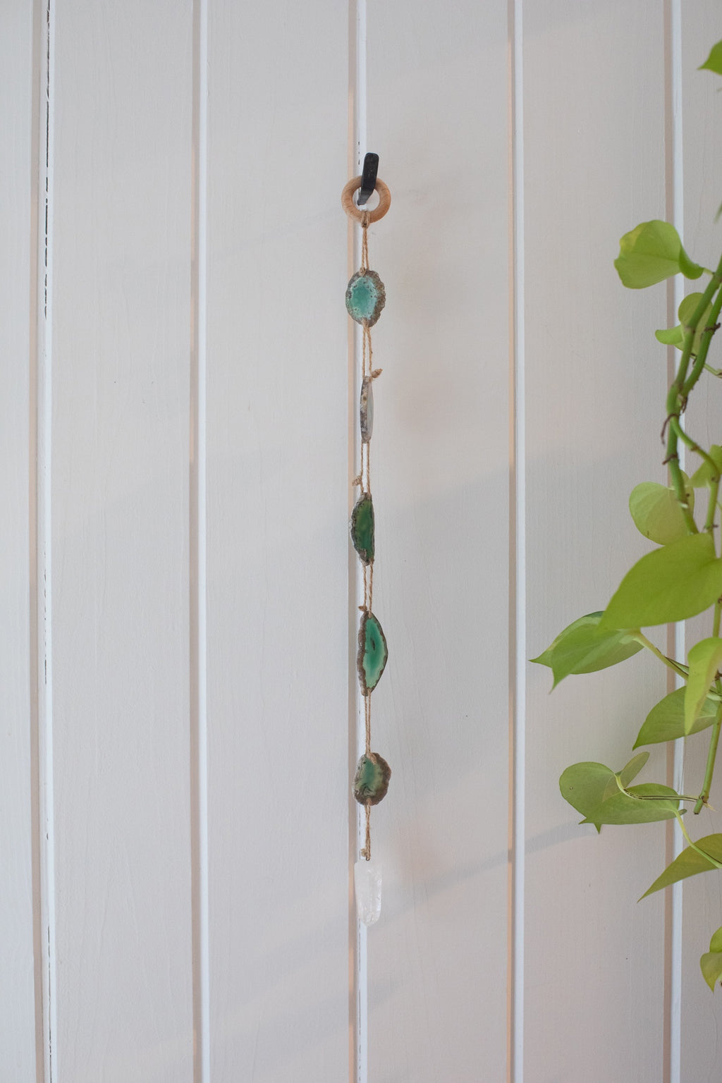 Green Agate Slice Suncatcher 24"