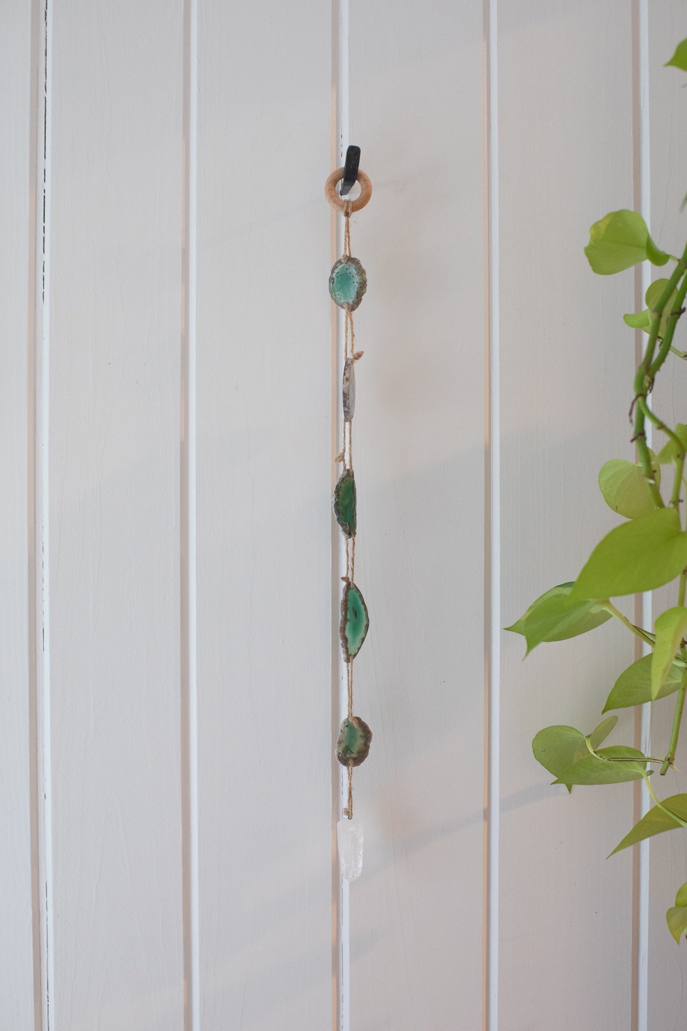 Green Agate Slice Suncatcher 24"