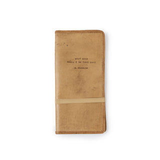 Leather Benjamin Franklin Skinny Notepad Cover