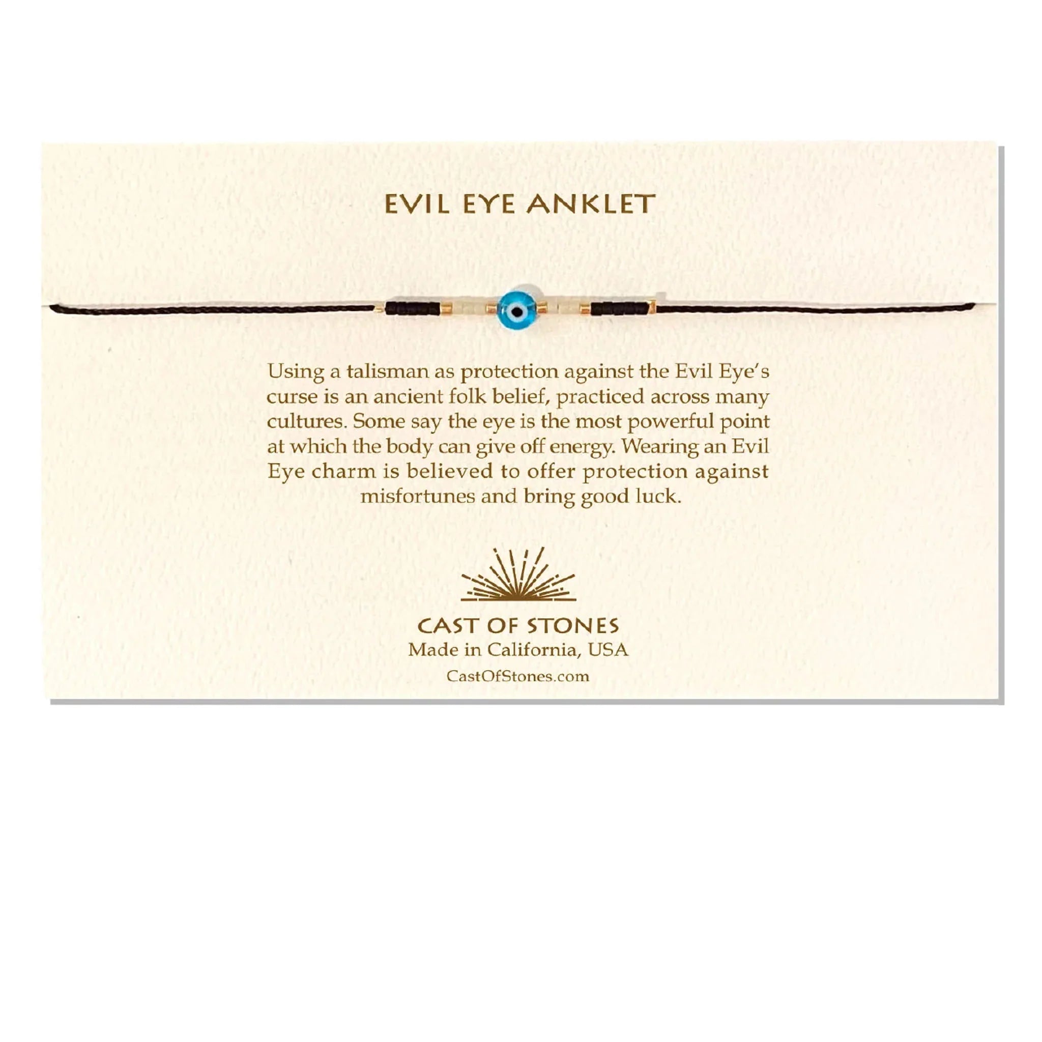 Evil Eye Anklet - Turquoise/White