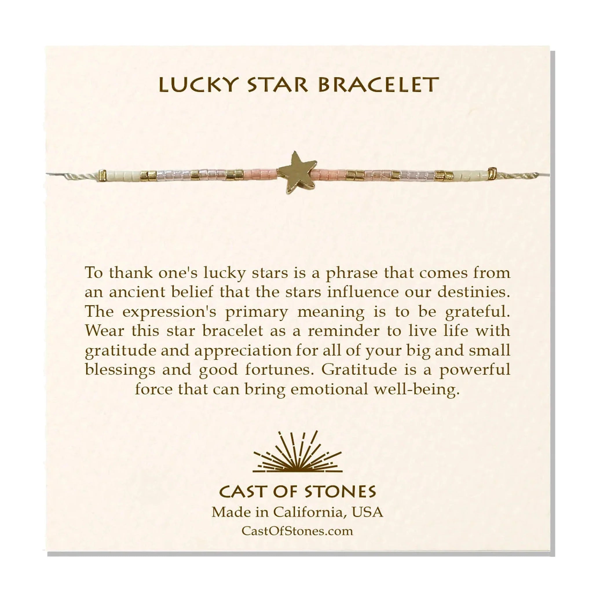 Lucky Star Bracelet - Gold/ Peach