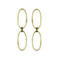 Cenote Chain Earrings - Brass, Oval