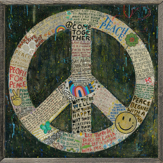 Choose Peace - Black - (Grey Wood) - Art Print