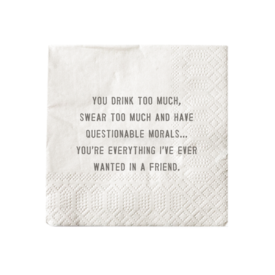 Let's Drink Lunch Cocktail Napkin Set (20pcs) 5" x 5"