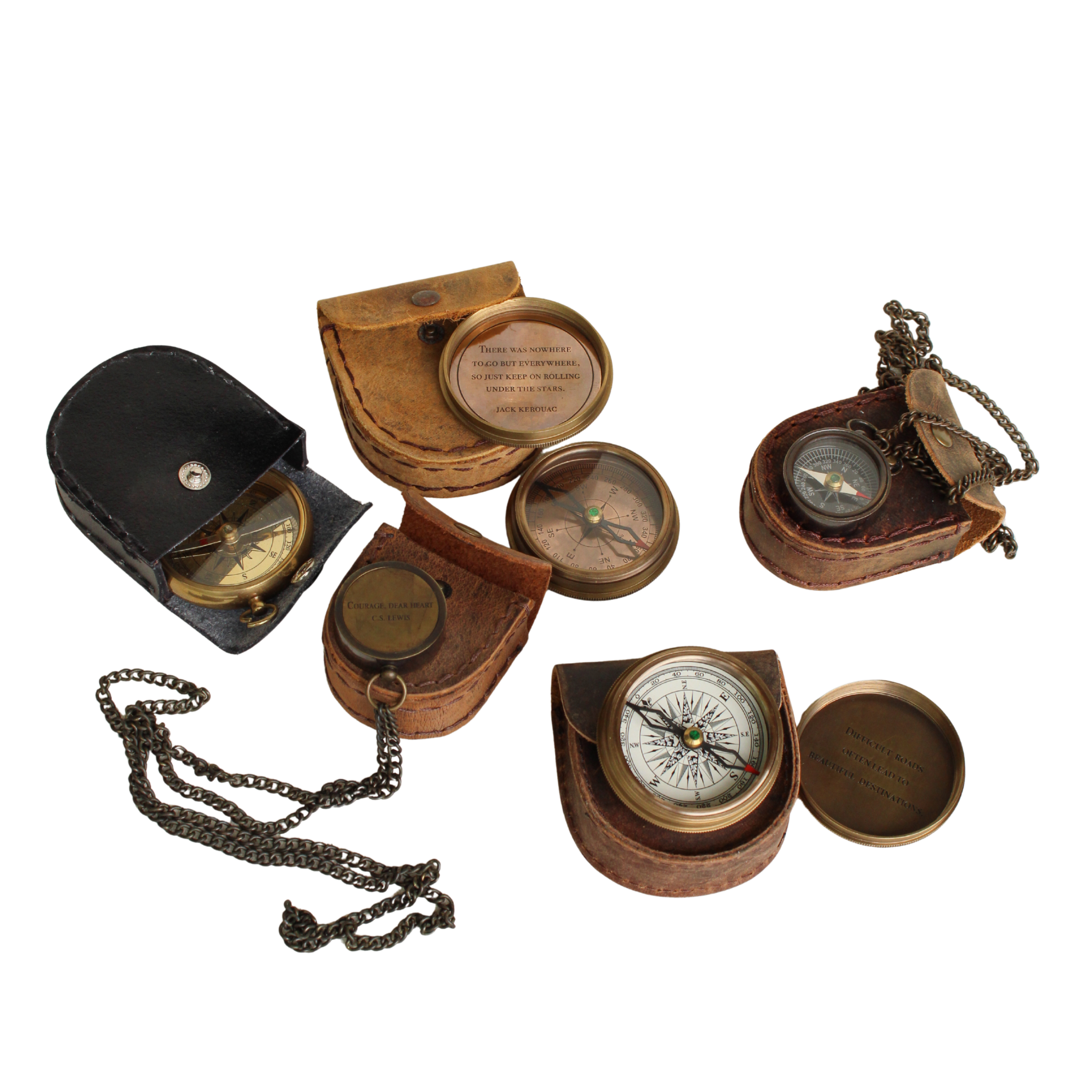 Compass with Leather Pouch