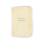 ***Love You X Forever Small Deckled Edge Notebook - Cream