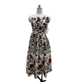 Floral Strapless Dress - Ecru