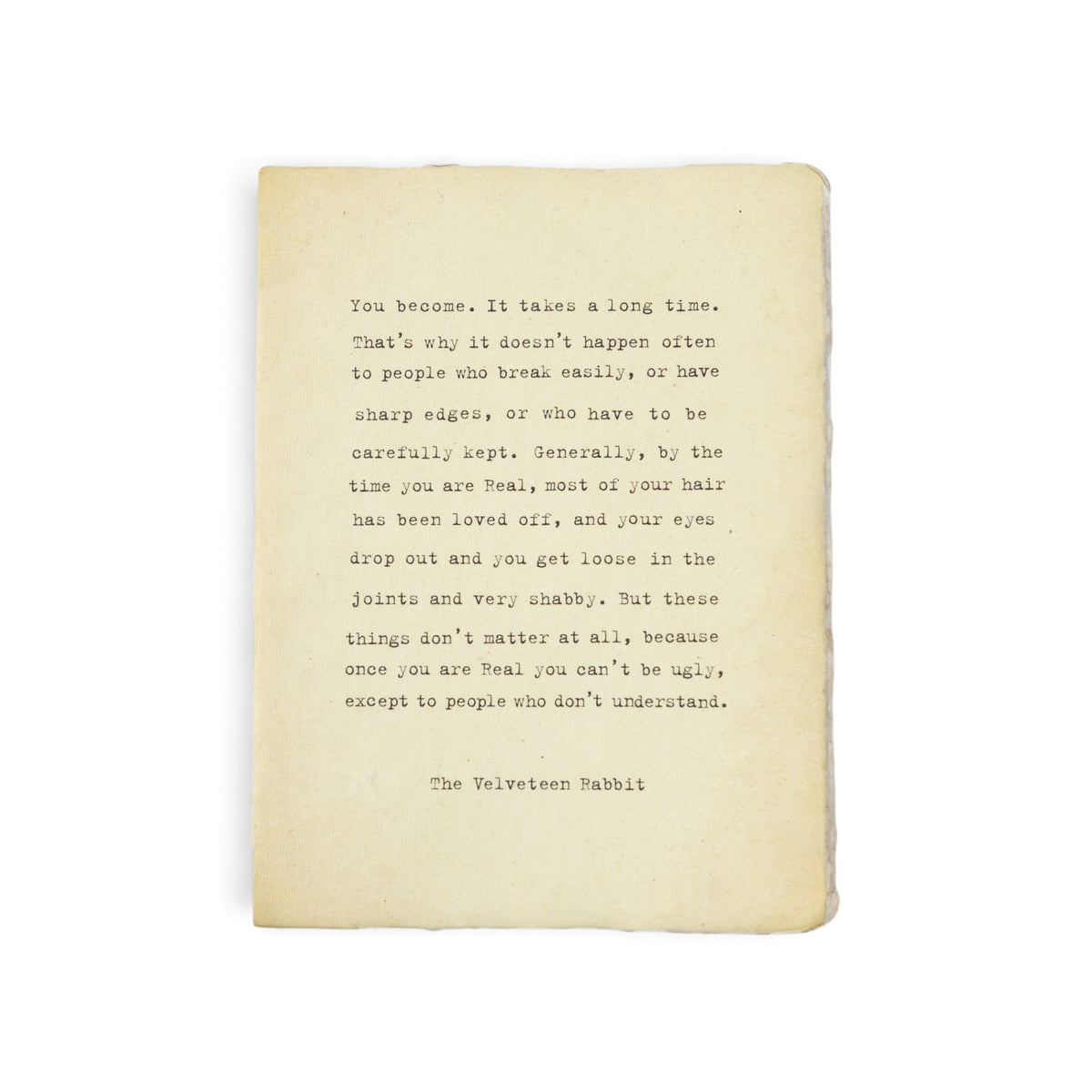 ***Velveteen Rabbit Large Deckled Edge Notebook - Cream