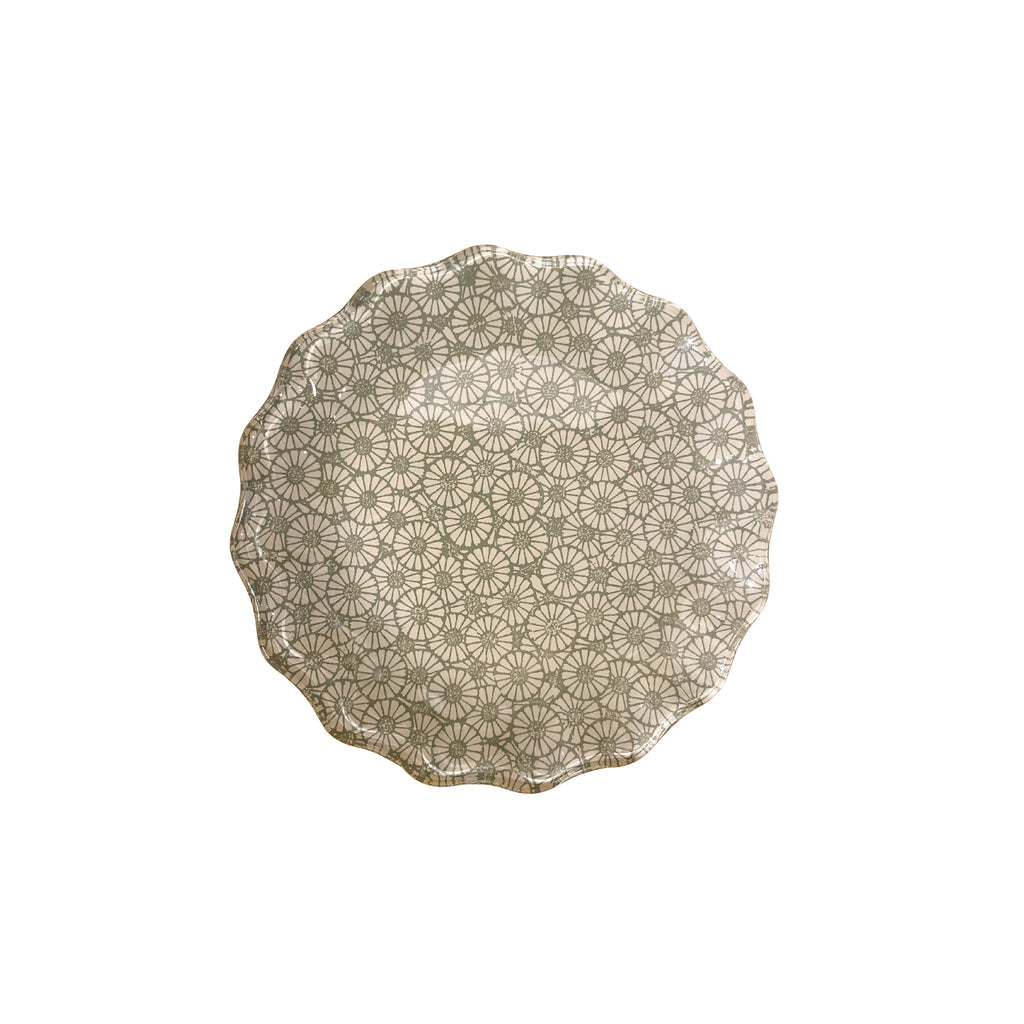 Bunch Of Buds Scalloped Round Decoupage Plate 5"