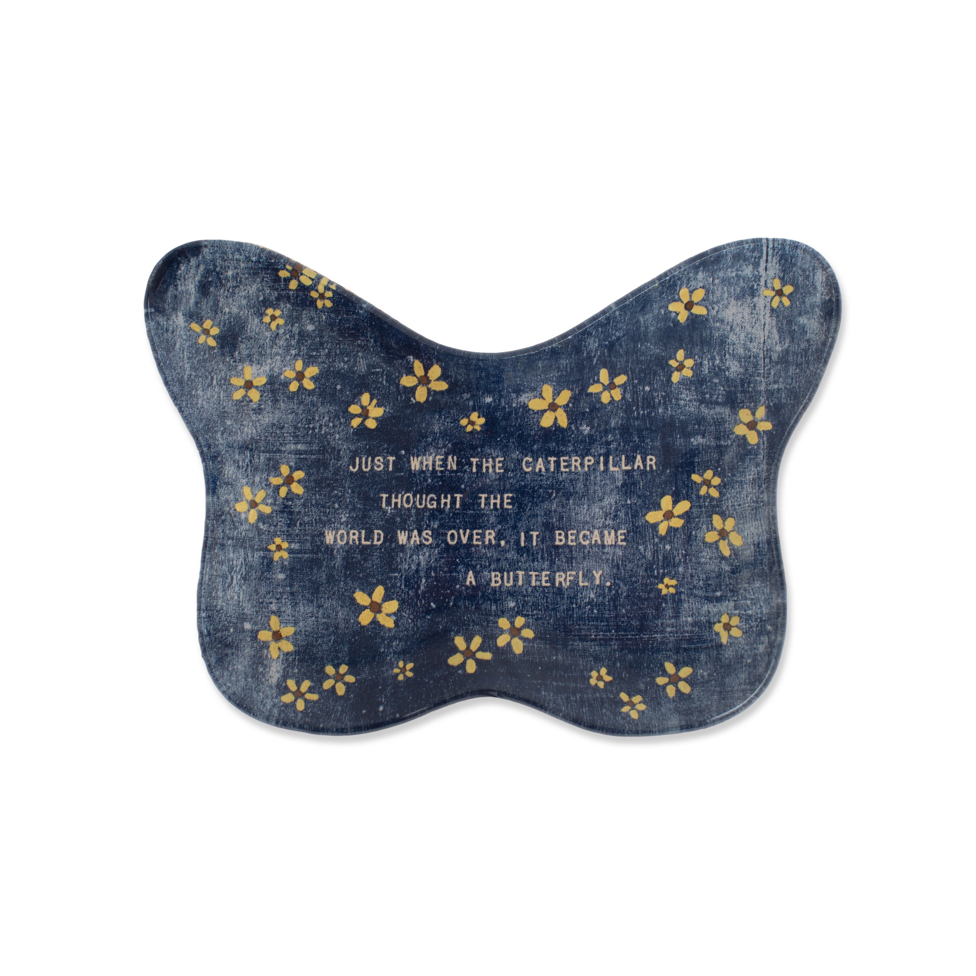 Just When The Caterpillar Thought Small Butterfly Decoupage Plate