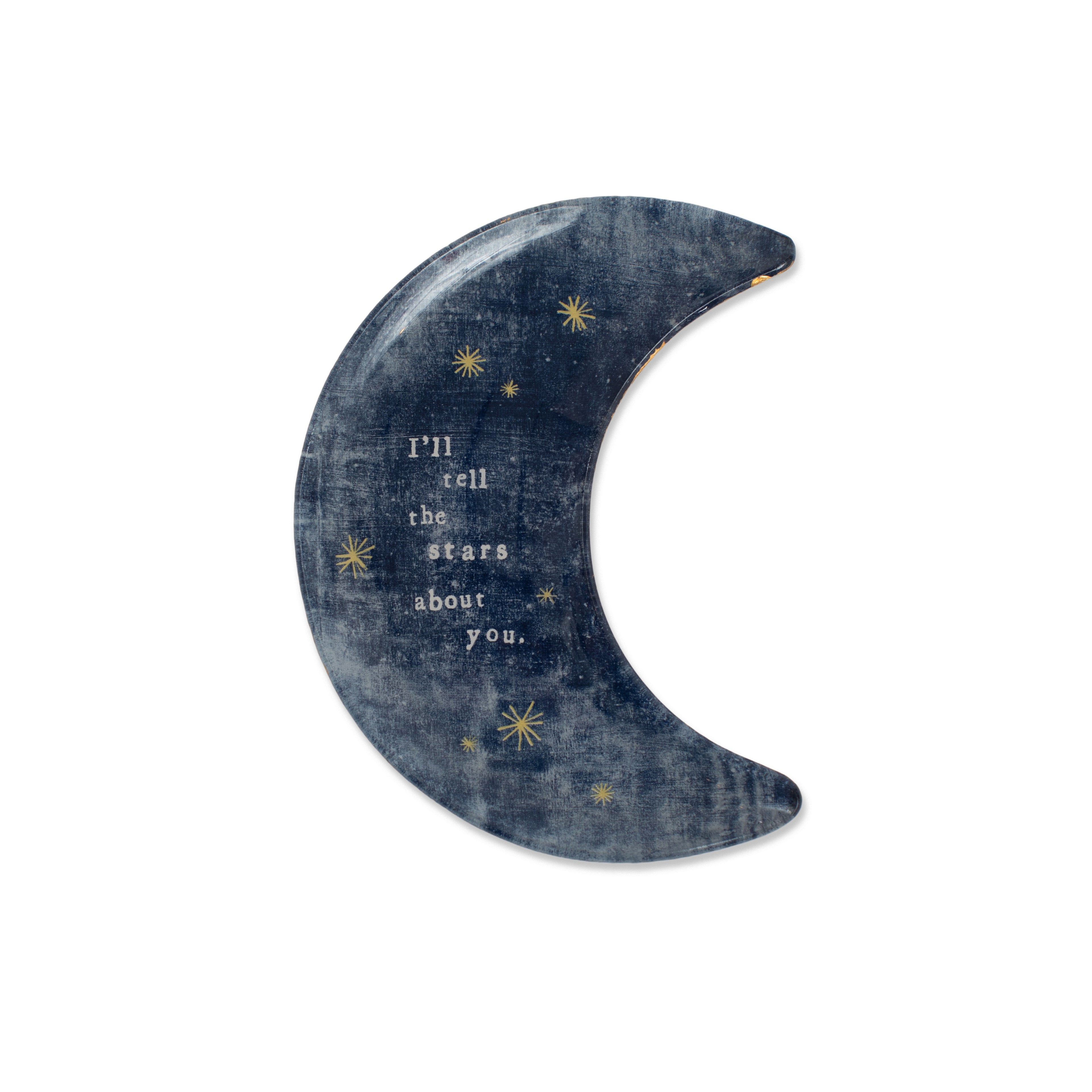 Small Moon Decoupage Plate