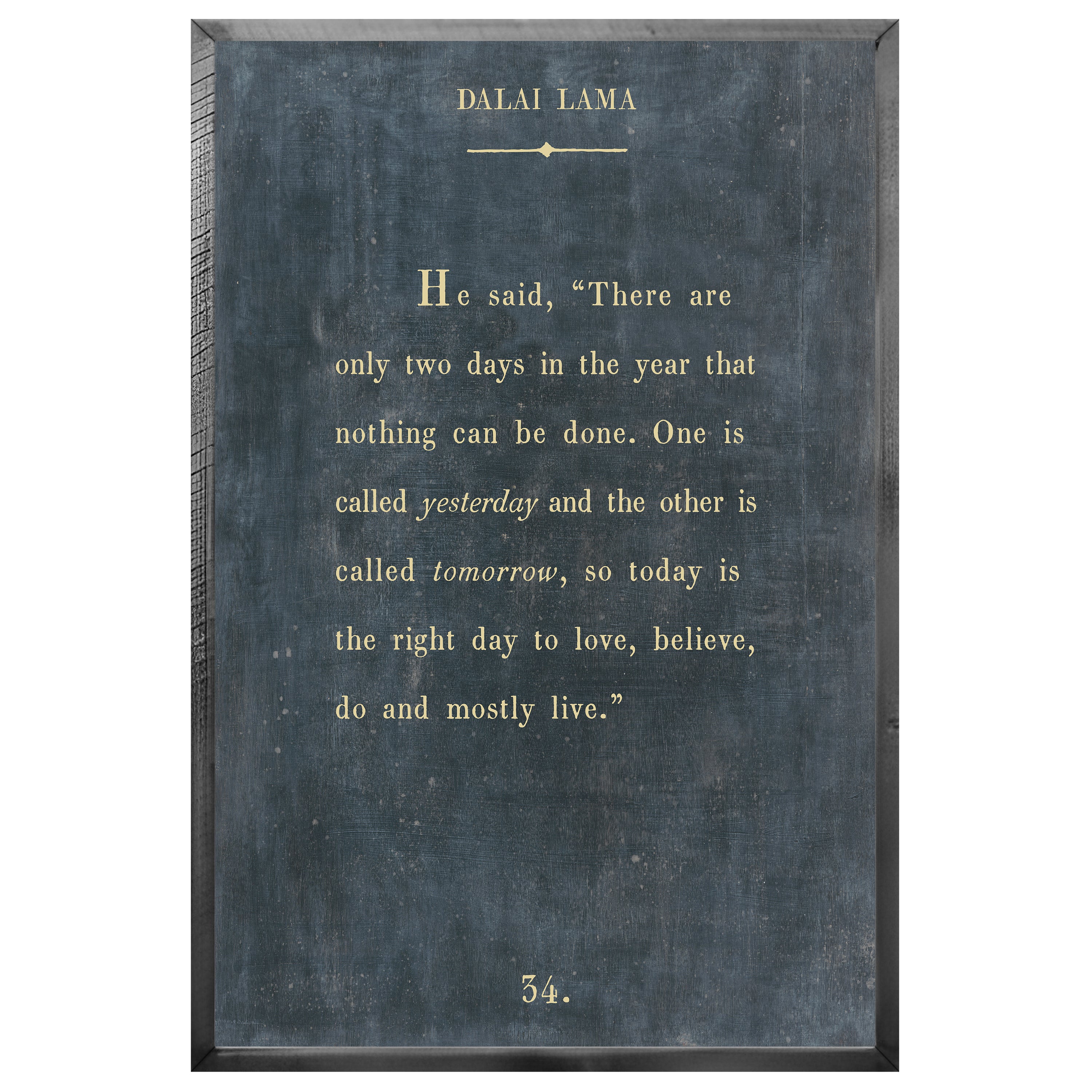 Dalai Lama - Book Collection (Grey Wood) - Art Print – Sugarboo & Co