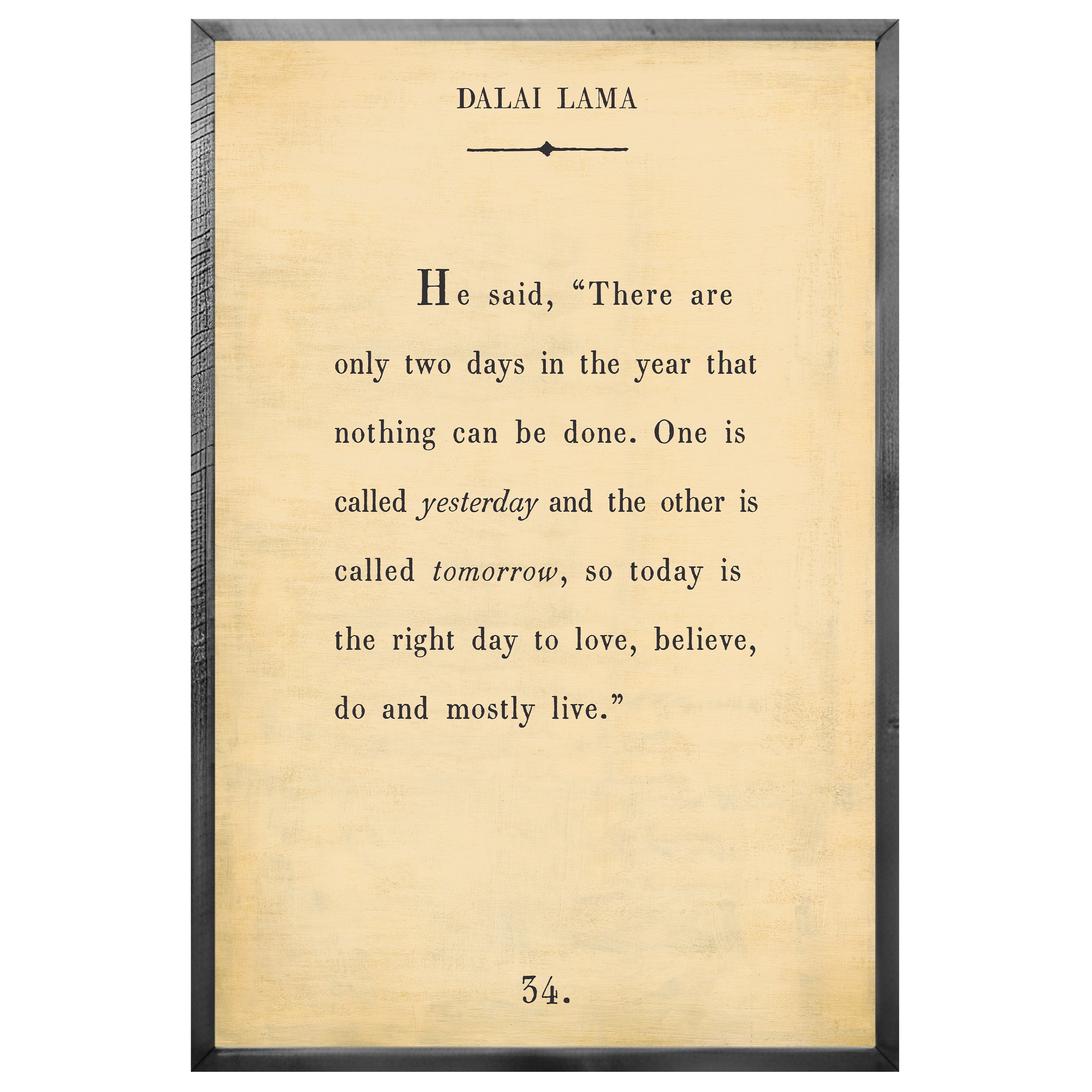 Dalai Lama - Book Collection (Grey Wood) - Art Print – Sugarboo & Co