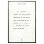 Dalai Lama - Book Collection (Grey Wood) - Art Print