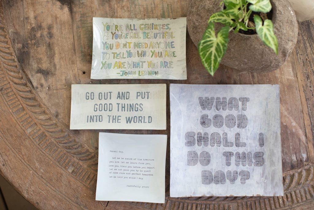 ***What Good Shall I Do Square Decoupage Plate