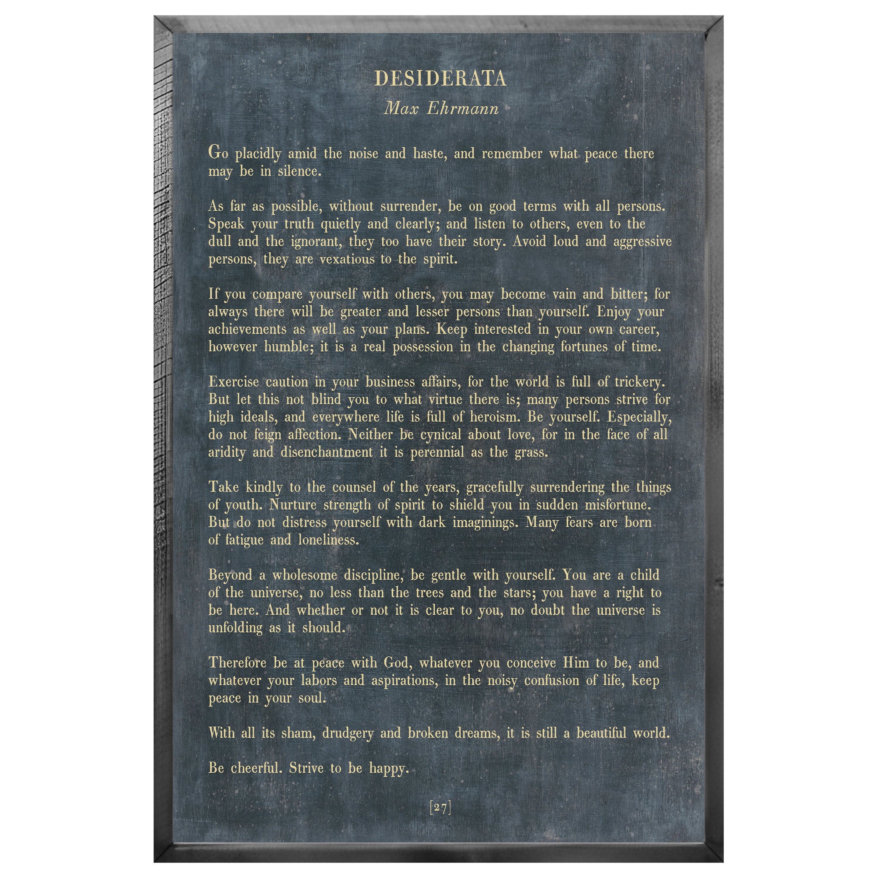Desiderata - Poetry Collection (Grey Wood) - Art Print