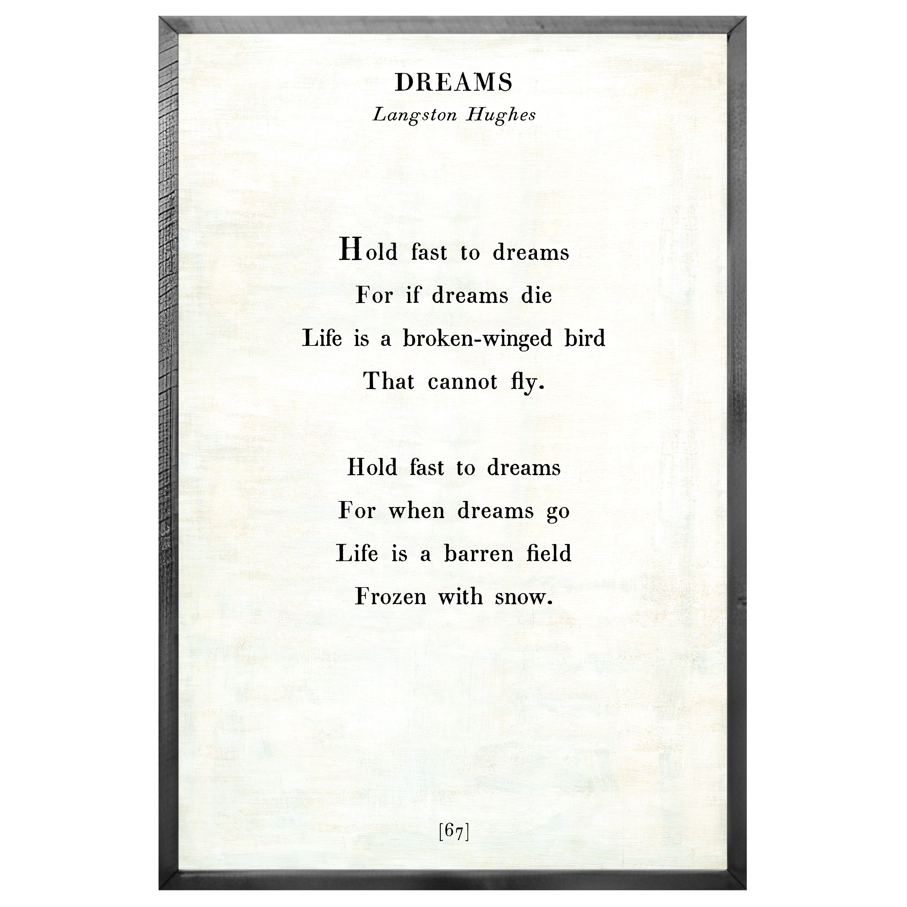 Dreams - Poetry Collection (Grey Wood) - Art Print