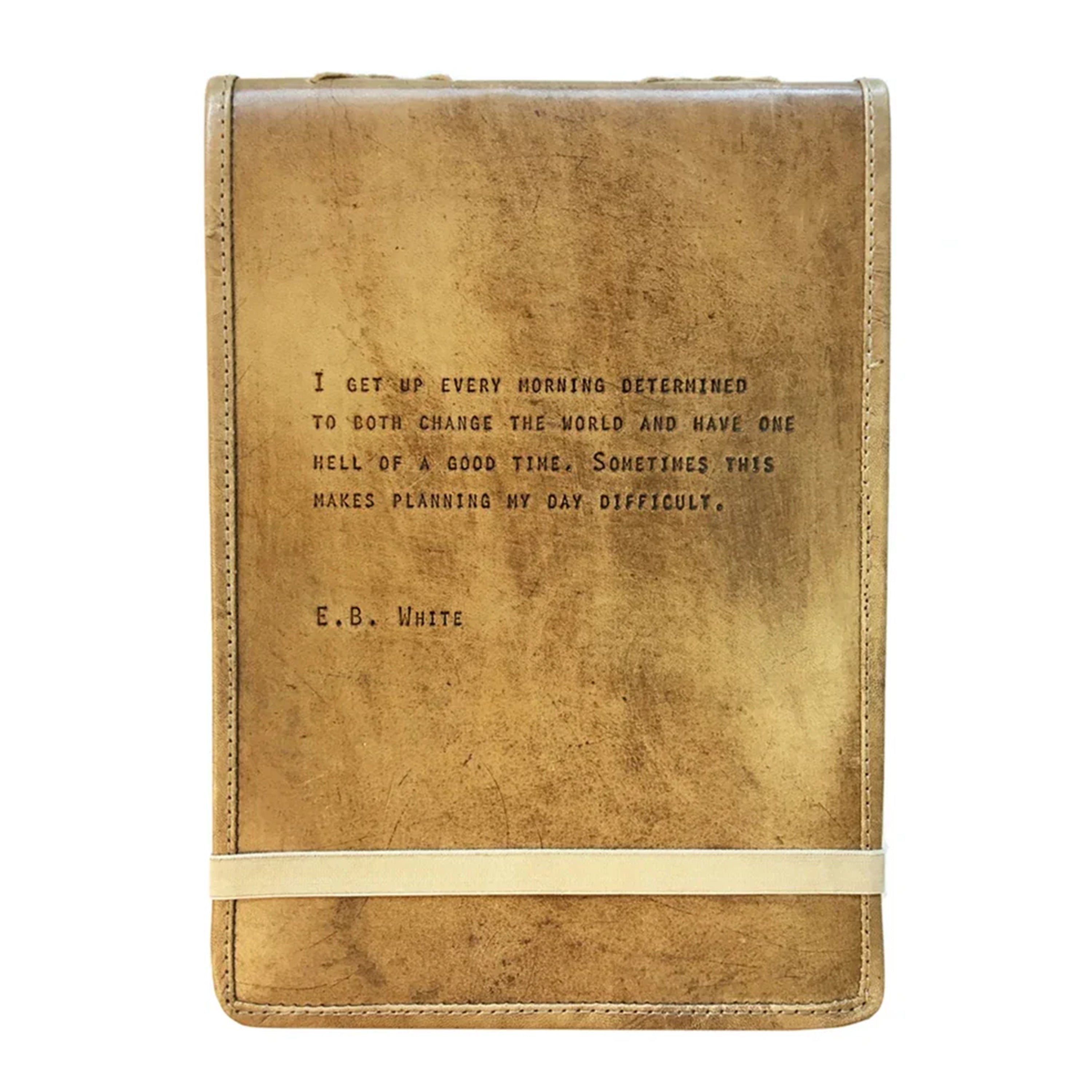 ***Large E.B. White Leather Journal - 7" x 9.75-Maple