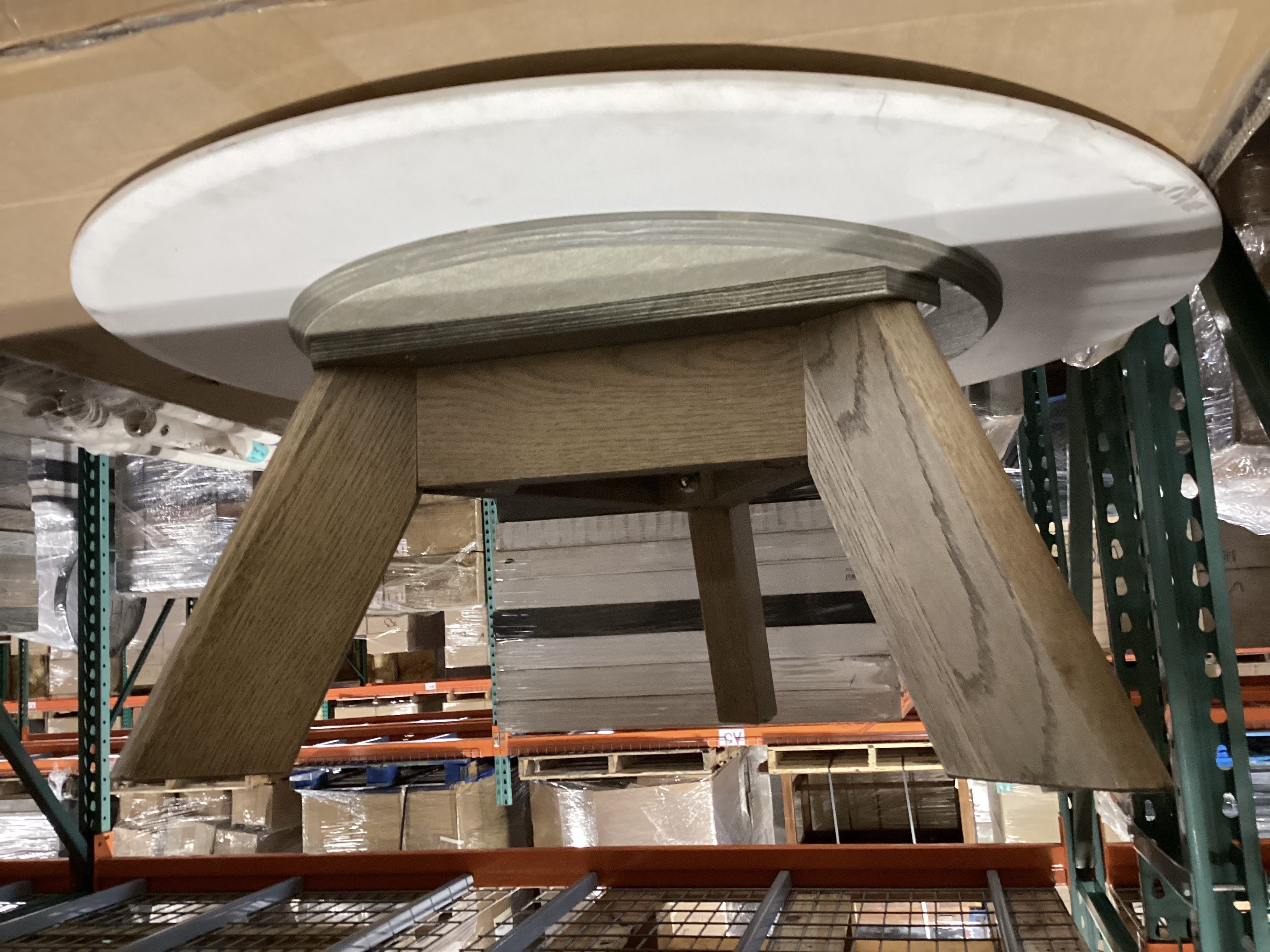 Oak Wood Coffee Table w/ Rock Top