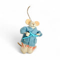 White mouse with Blue robe & bunny slippers - City Mice