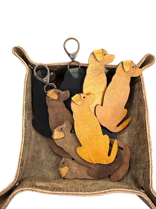 Leather Labrador Keychain