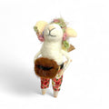 White mouse with Fanny pack, Floral pants & Rainbow Hat  - City Mice