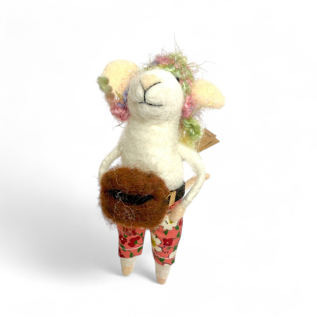 White mouse with Fanny pack, Floral pants & Rainbow Hat  - City Mice