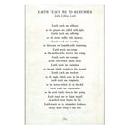 Earth Teach Me to Remember Art Print - Poetry Collection
