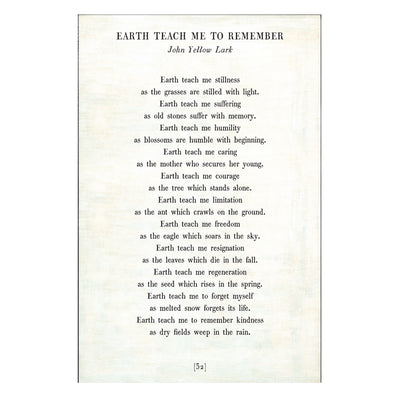 Earth Teach Me to Remember Art Print - Poetry Collection