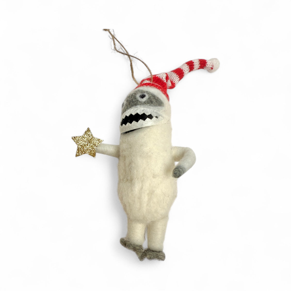 ****Felt Yeti with Striped Hat & Star Ornament