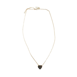 ***Flat Heart Pendant Necklace in Sterling Silver - Gold Plated