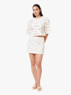 Embroidered Top, White