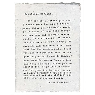 Letter for Sophie (Beautiful Darling) Handmade Paper Print - 12"x16"