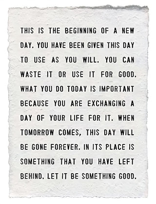 Handmade Paper Print - This is the Beginning - 12"x16