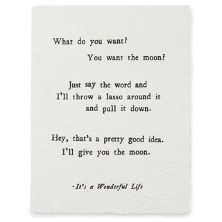 ***What Do You Want? (It's A Wonderful Life) Handmade Paper Print 12" x 16"