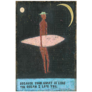 Because Your Heart is Like the Ocean (Black) - Art Tile Collection
