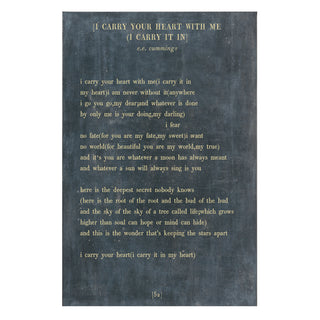 I Carry Your Heart - Poetry Collection - Art Print