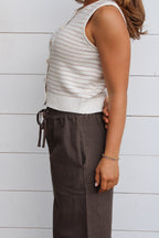Striped Button Up Vest
