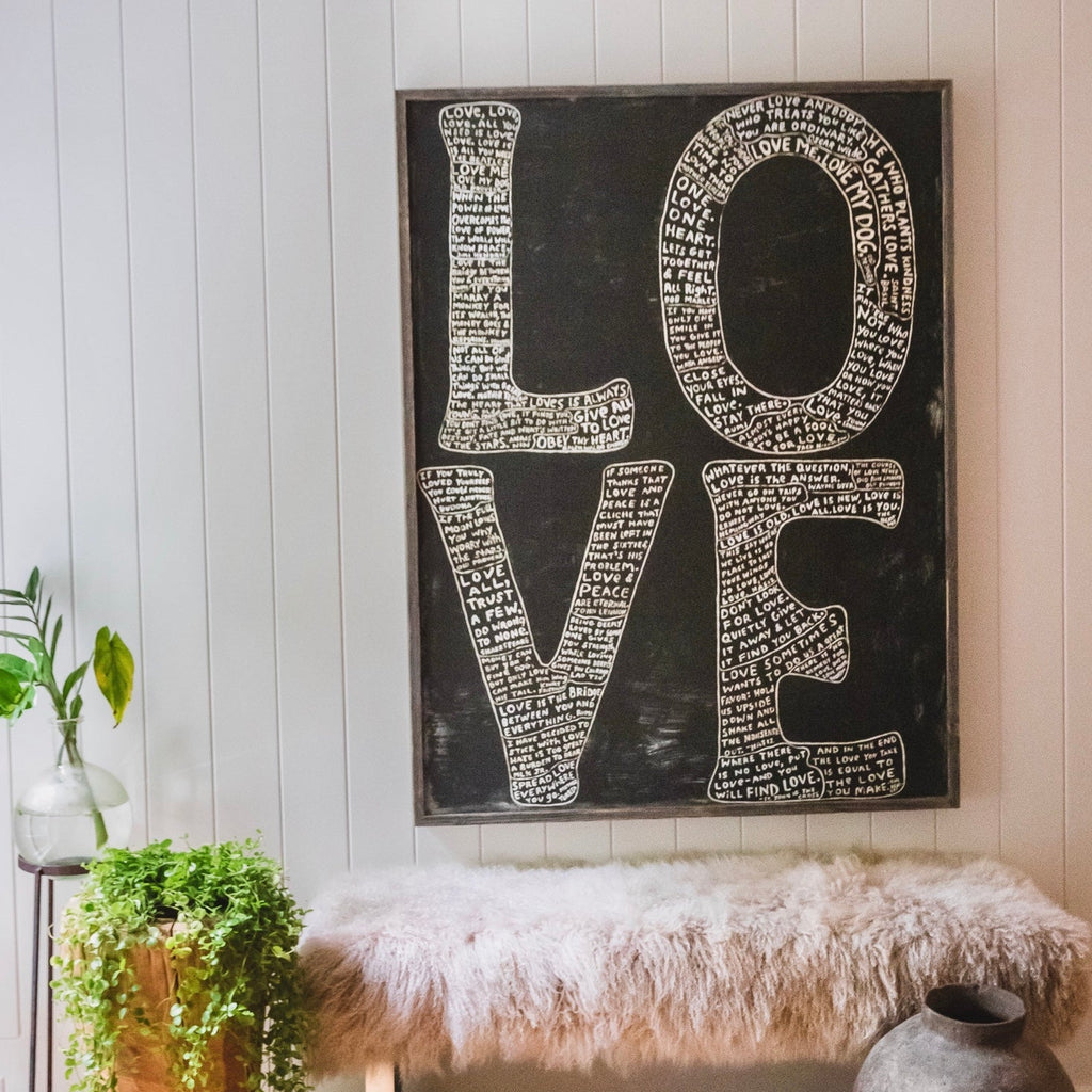L-O-V-E  Art Print in Black - Gallery Wrap